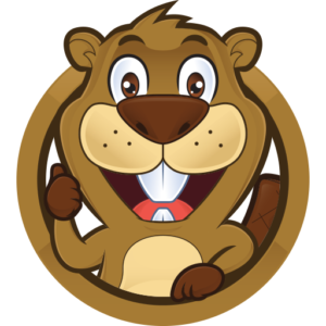 cartoon beaver smiling and giving a thumbs up