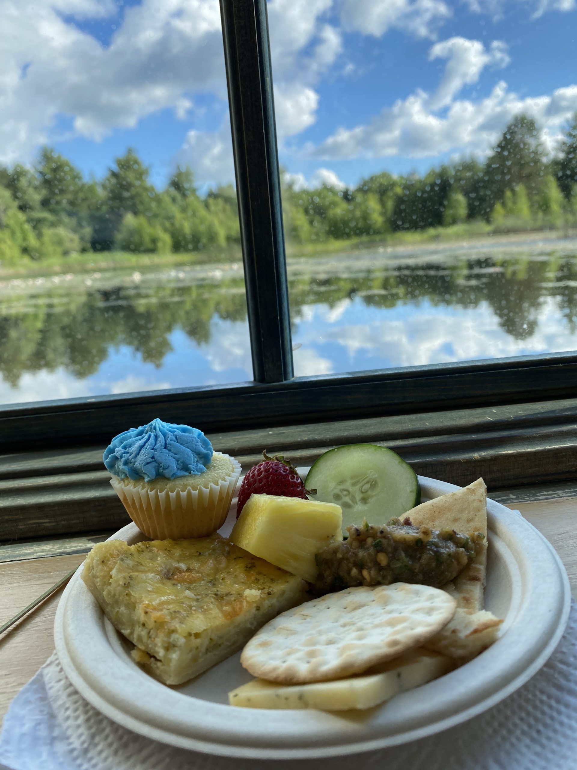 Image of snack food in front of Wild Center window