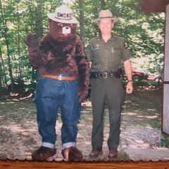 Image of Bernie Siskavich with Smoky the Bear